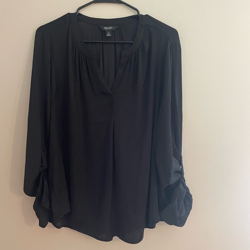 Simply Vera Vera Wang Classic Black Blouse